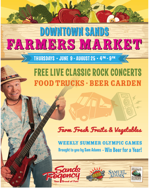 Shirley’s Farmers Markets and the Sands Regency are back in 2016 as hosts for the Downtown Farmers Market at the Sands.