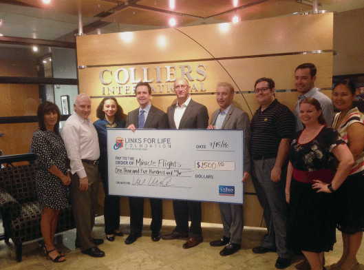 Colliers International's Links for Life donated to assist in the travel of local southern Nevada families to travel nationwide for specialized medical care.