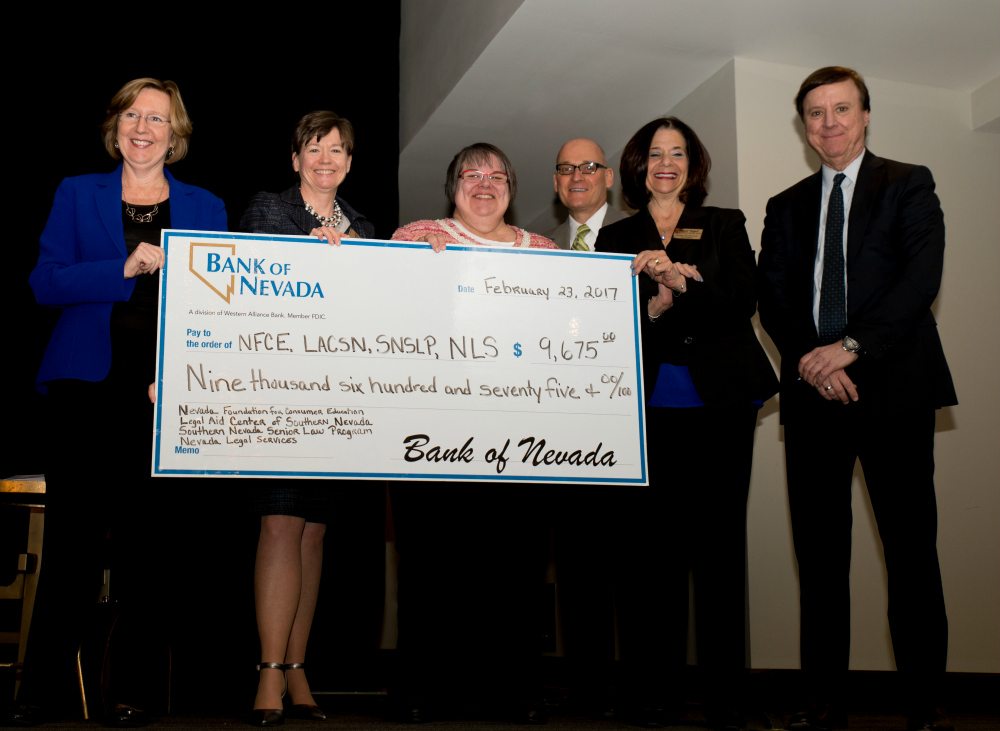 Four Southern Nevada nonprofit organizations providing legal services to those in need will share a $9,675 donation made by Bank of Nevada.