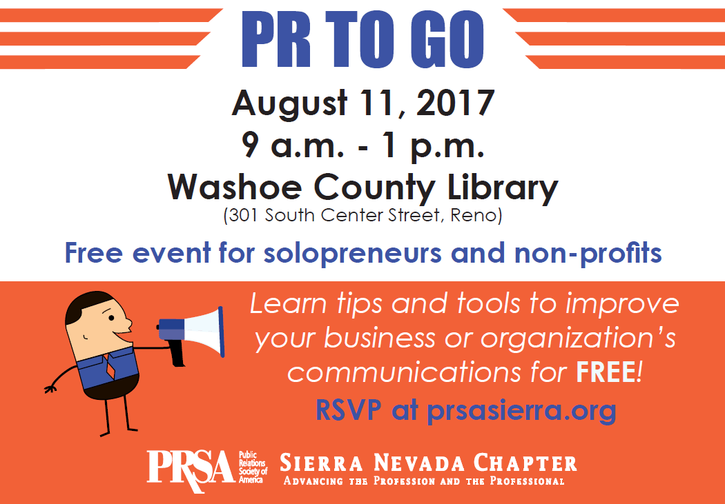 PR to Go is a speed-dating style workshop where attendees will get tips and tools they need to develop successful strategic communications plans, for free.