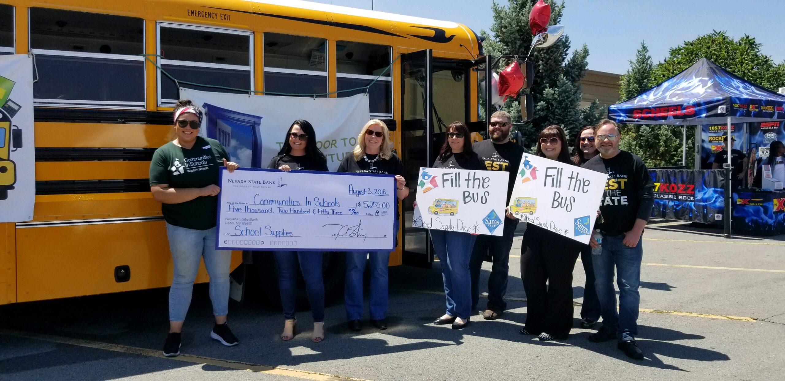 Nevada State Bank showed its support again this year by collecting schools supplies and donations for Communities in Schools (CIS) of Nevada.