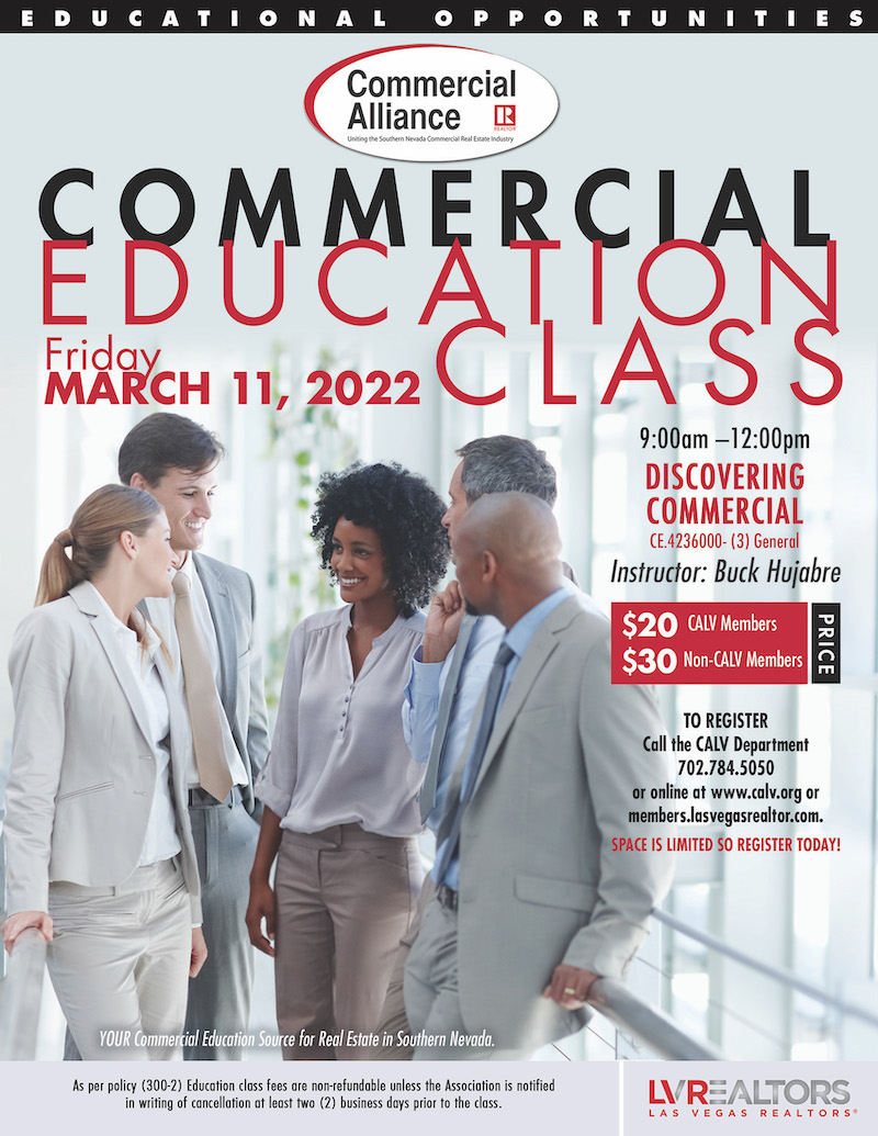 CALV is presenting a March 11 class on "Discovering Commercial"
