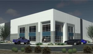 Building rendering of LogistiCenter℠ at Speedway II and LogistiCenter℠ at I-215 North