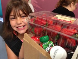 girl with strawberries