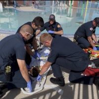 Henderson Professional Fire Fighters, the City of Henderson’s Fire Department, Parks and Rec, and Henderson Hospital Host “Safe Pools Rule!” Event With Mock Drowning, Safe Swim Session