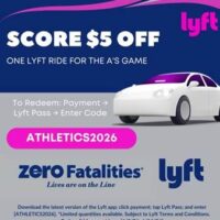 Zero Coalition, Athletics Partner With Lyft for Safe Ride Campaign During Athletics Las Vegas Series